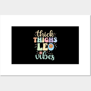 Retro groovy thick thighs leo vibes Leo Zodiac Sign astrology July August Birthday Leo Posters and Art